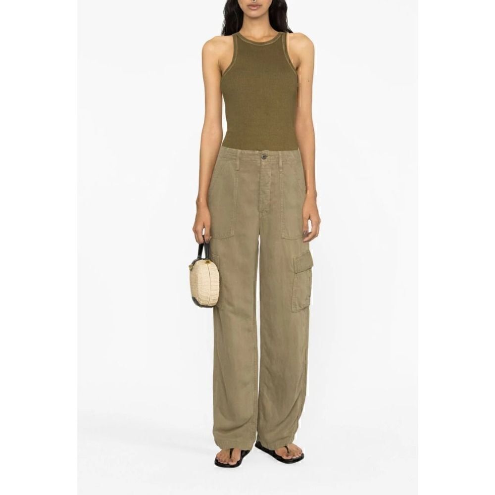 MOTHER The Private Cargo Sneak Jeans Size 31 - Size 12 US in Olive Green
